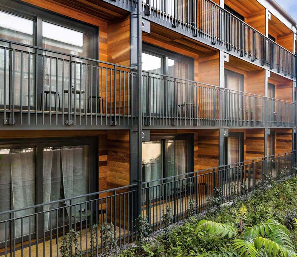 Balconies at the hotel in Sollentuna